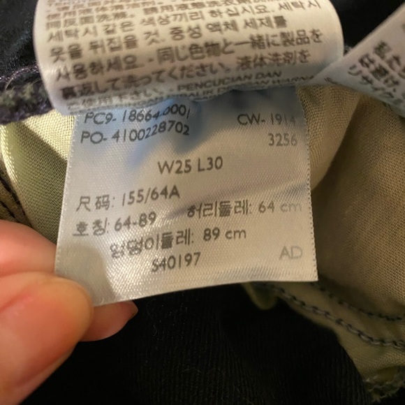 Levi’s Skinny Stretch Waist No Zip Cotton Black Blue Jeans Women Size 25 - Picture 15 of 15